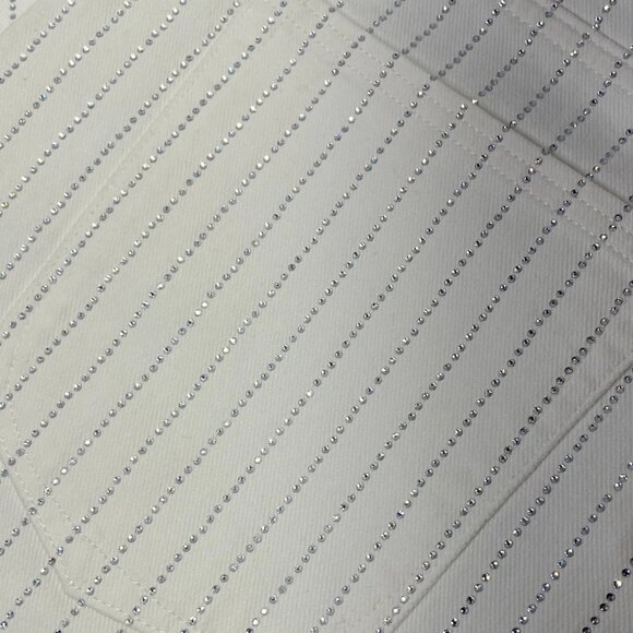 Good American Women's Sparkle-Lined Good Ease Relaxed Jeans White Size 27 | NWT - Picture 2 of 10